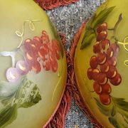 Set of 10 vintage 1960s glass shade lamps with grape decoration
