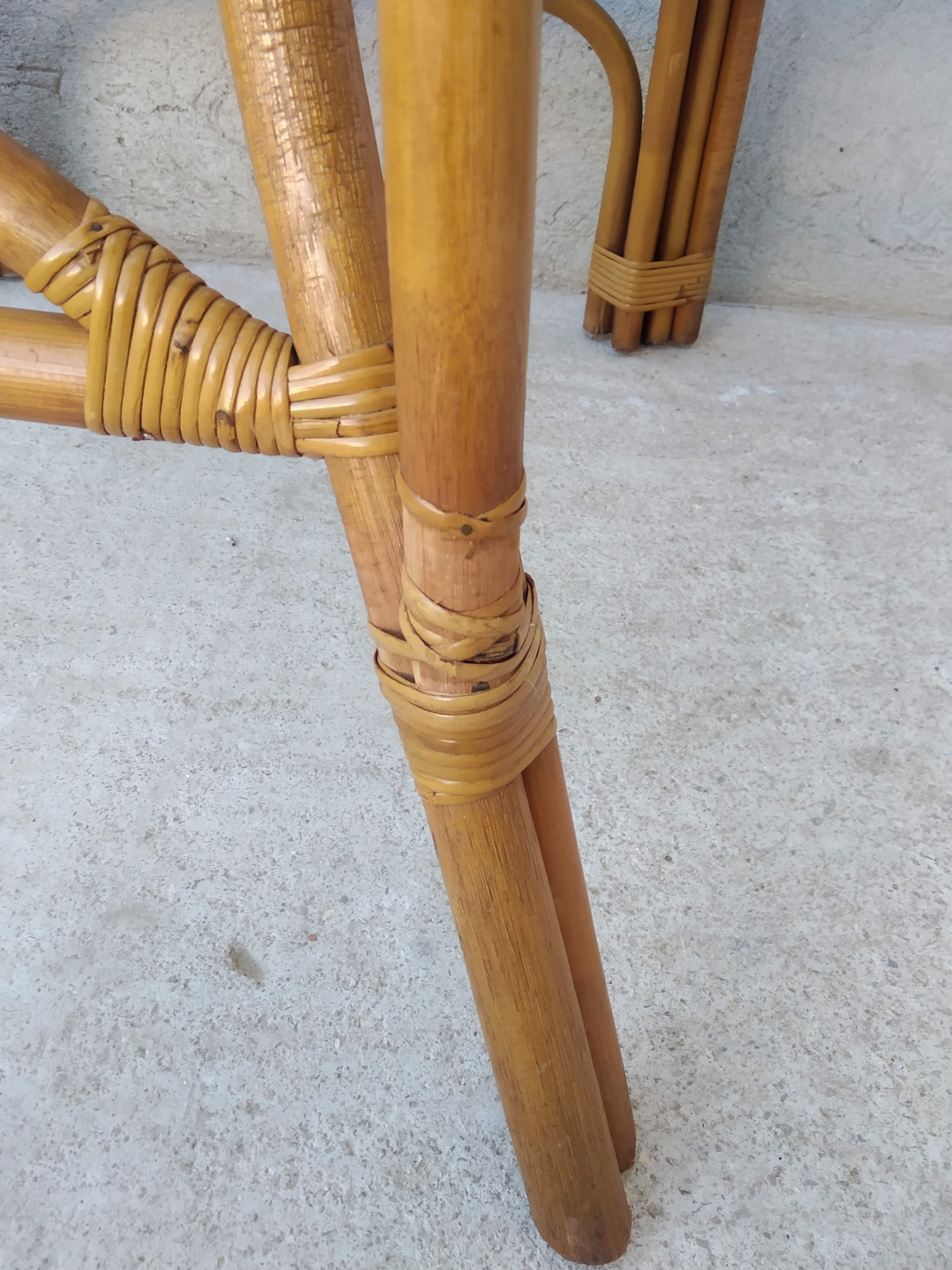 Pair of vintage rattan armchairs