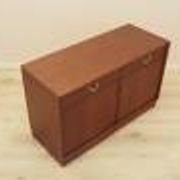 Danish mahogany veneered cabinet with drawers and lockable doors, 1970s