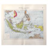 Vintage Map Indonesia Asia Archipelago 38x43cm from 1950