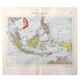 Vintage Map Indonesia Asia Archipelago 38x43cm from 1950