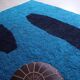 Handmade artisan rug in beige, size 150x250 cm.