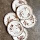 6 HB & Cie brown ironstone dessert plates