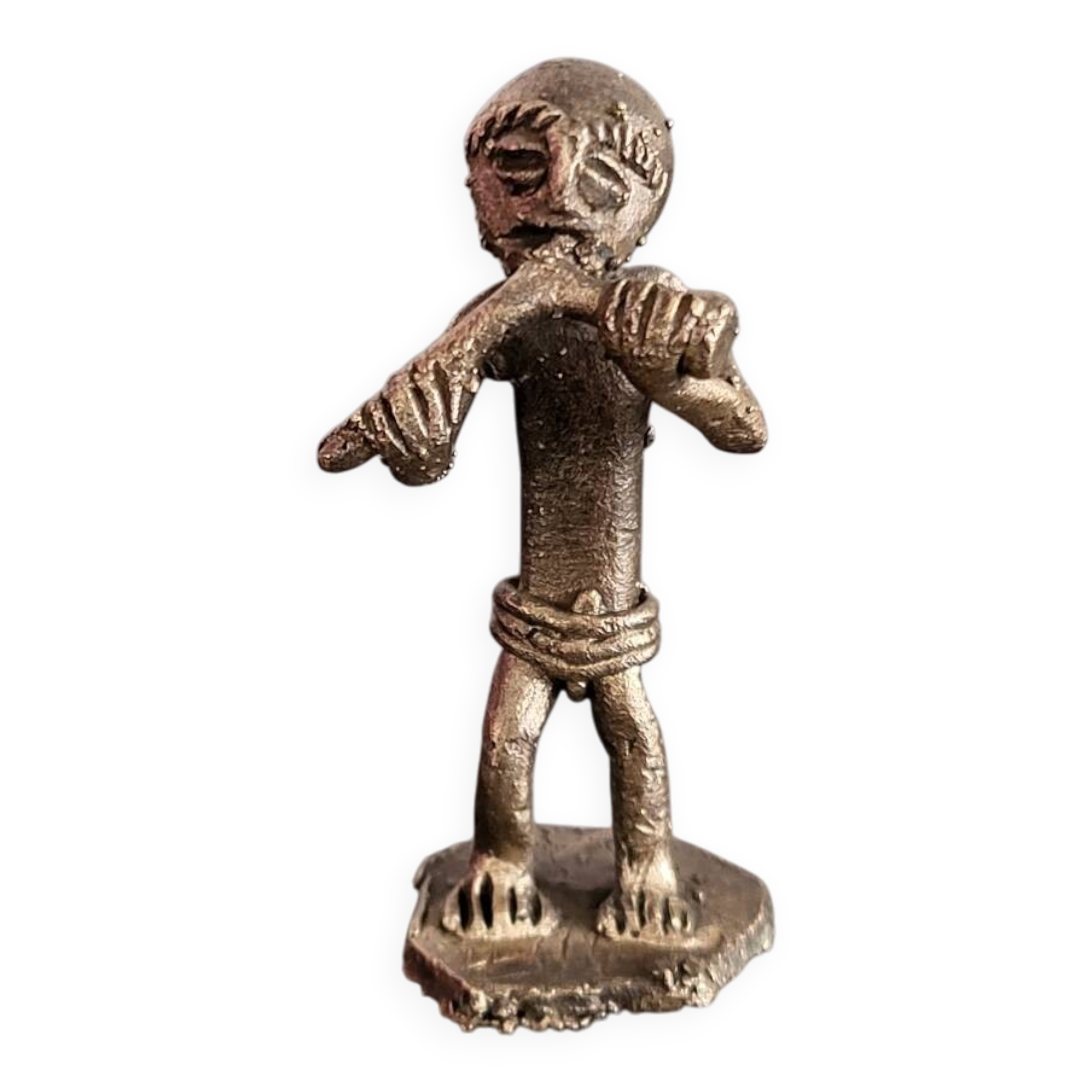 Ancient Akan weight for weighing gold in brass, in excellent condition.