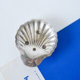 Shell pocket in silver metal, hallmarked, 20th century