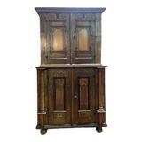Buffet deux corps allemand en bois sculpté