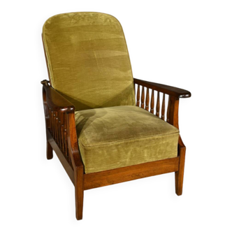 Fauteuil Morris en Hêtre, Art & Craft, Angleterre – 1920