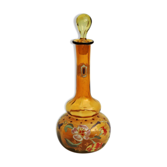 Carafe enamelled decor of camellia Legras