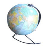 Globe earth base in metal Girard and Barrere Paris 1960