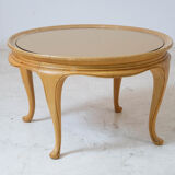 Oak coffee table and mirror 1950