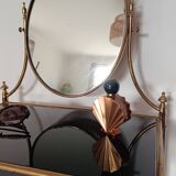 Louis XVI style hairdresser in brass and tempered glass