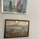 “Port Breton” oil, 1940s, under glass