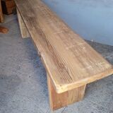 Old patinated solid wood bench 140cm