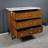 Small chest of drawers in amboyna and rosewood, Louis XVI style – 1940