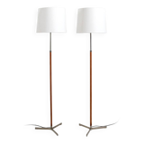 Leather and Steel "Monolith" Floor Lamps by Jo Hammerborg