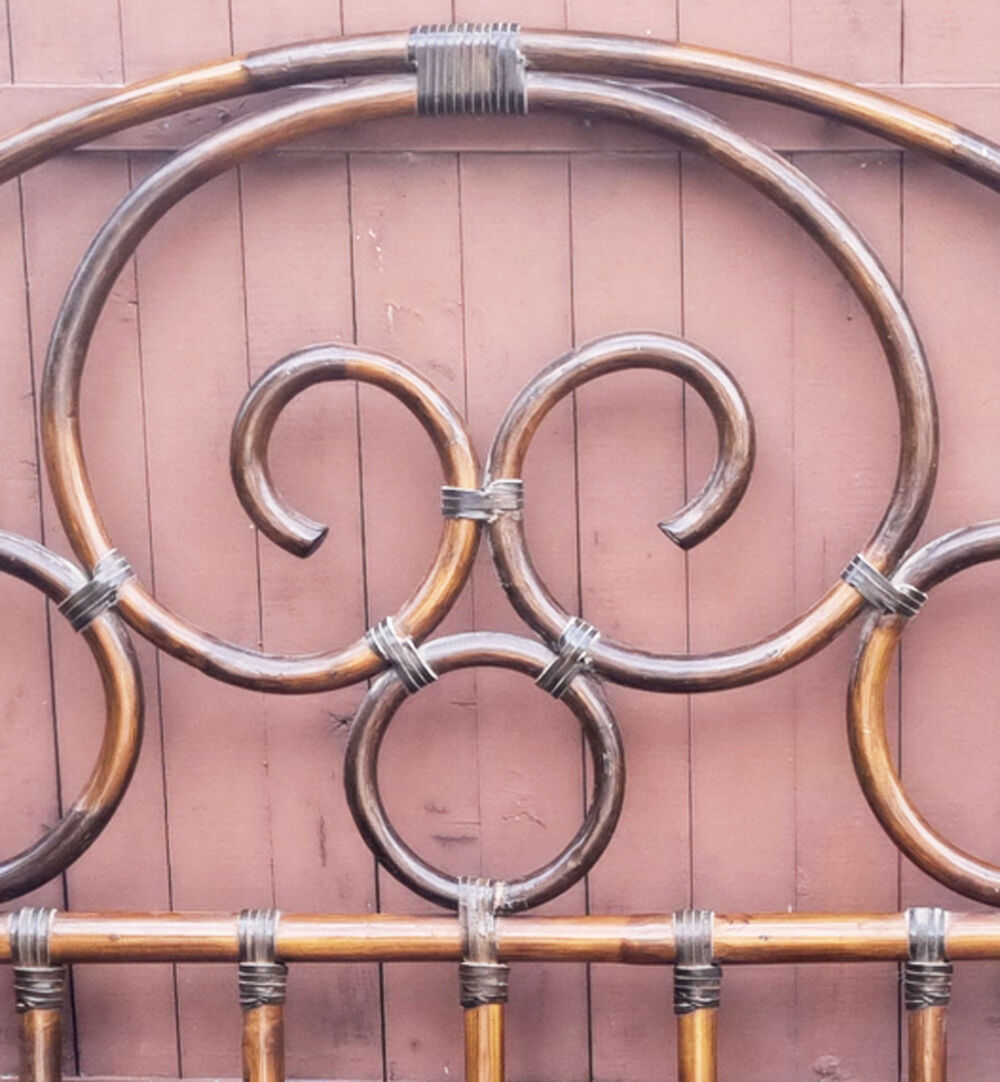 Vintage 60s bamboo rattan headboard