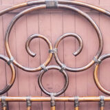 Vintage 60s bamboo rattan headboard