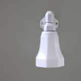 Applique murale col de cygne porcelaine céramique tulipe verre opaline blanche