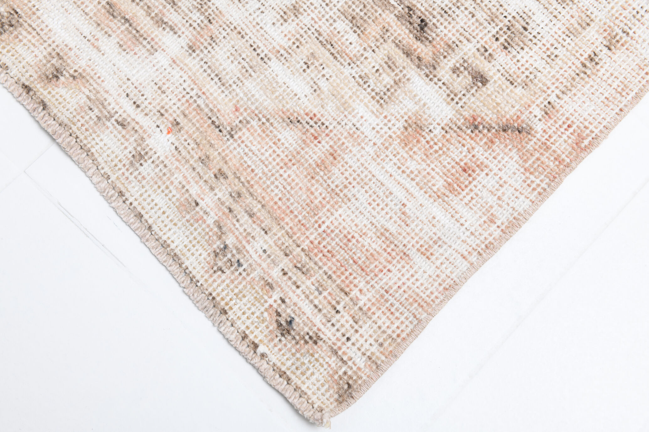 Distressed wool vintage runner rug 312x76cm