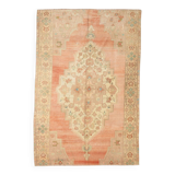5x8 Peach Red Cream Turkish Rug, 240x164Cm SK 19201