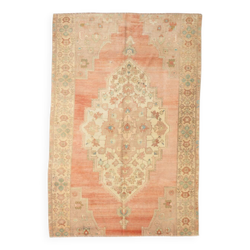 5x8 Peach Red Cream Turkish Rug, 240x164Cm SK 19201
