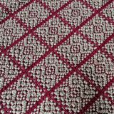 Nappe et 8 serviettes brodées basque ancienne rouge bordeaux