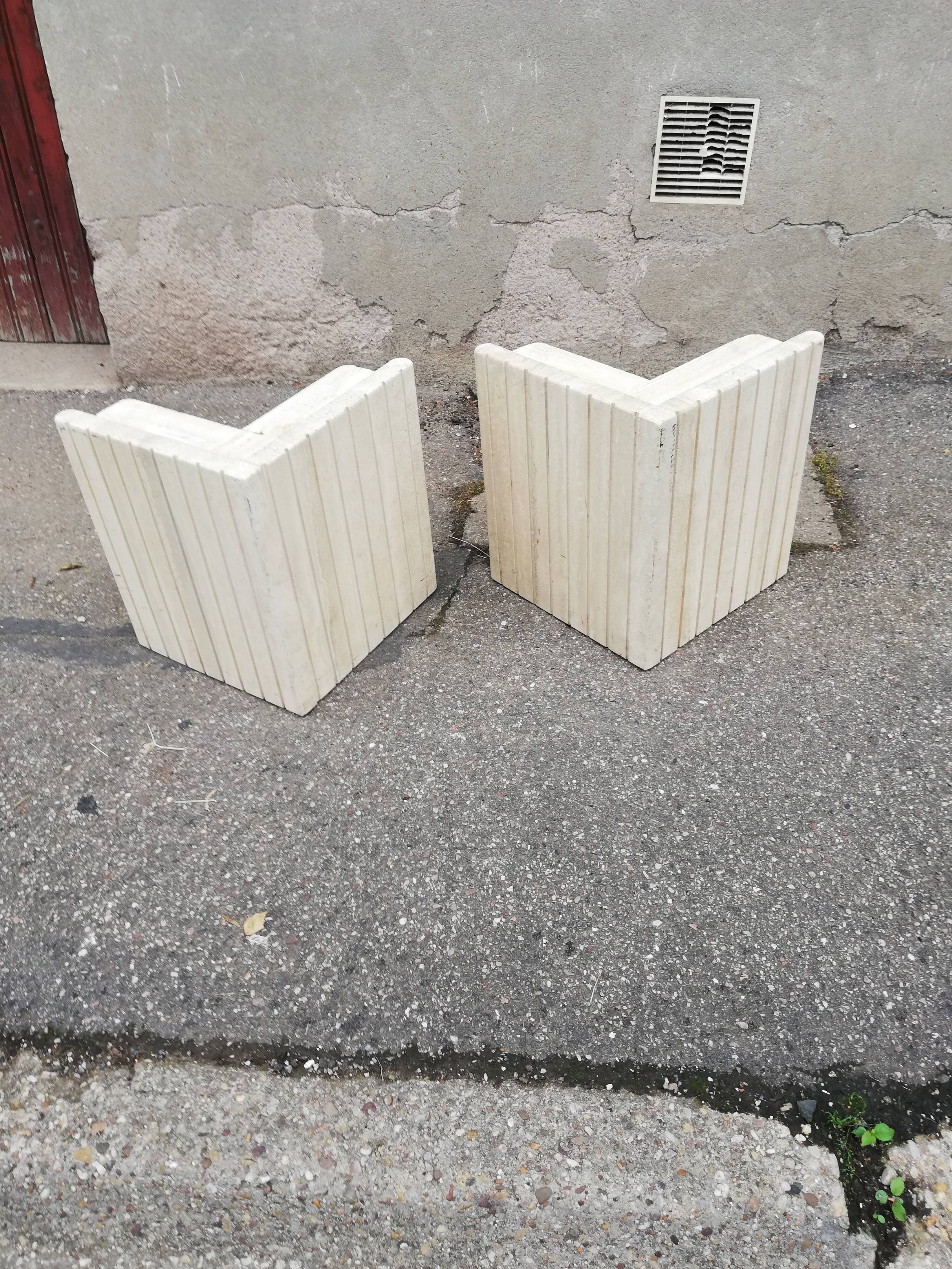 Travertine diamond coffee table