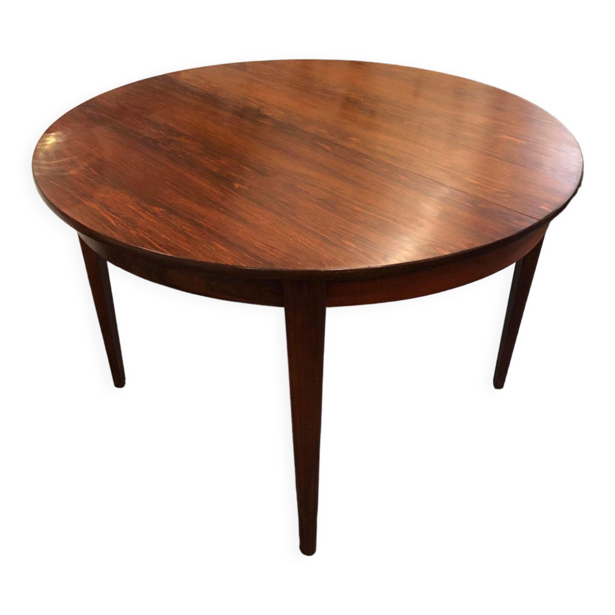 Scandinavian extendable rosewood round table, 1960s