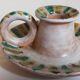 Duo of 50s ceramic hand candle holders