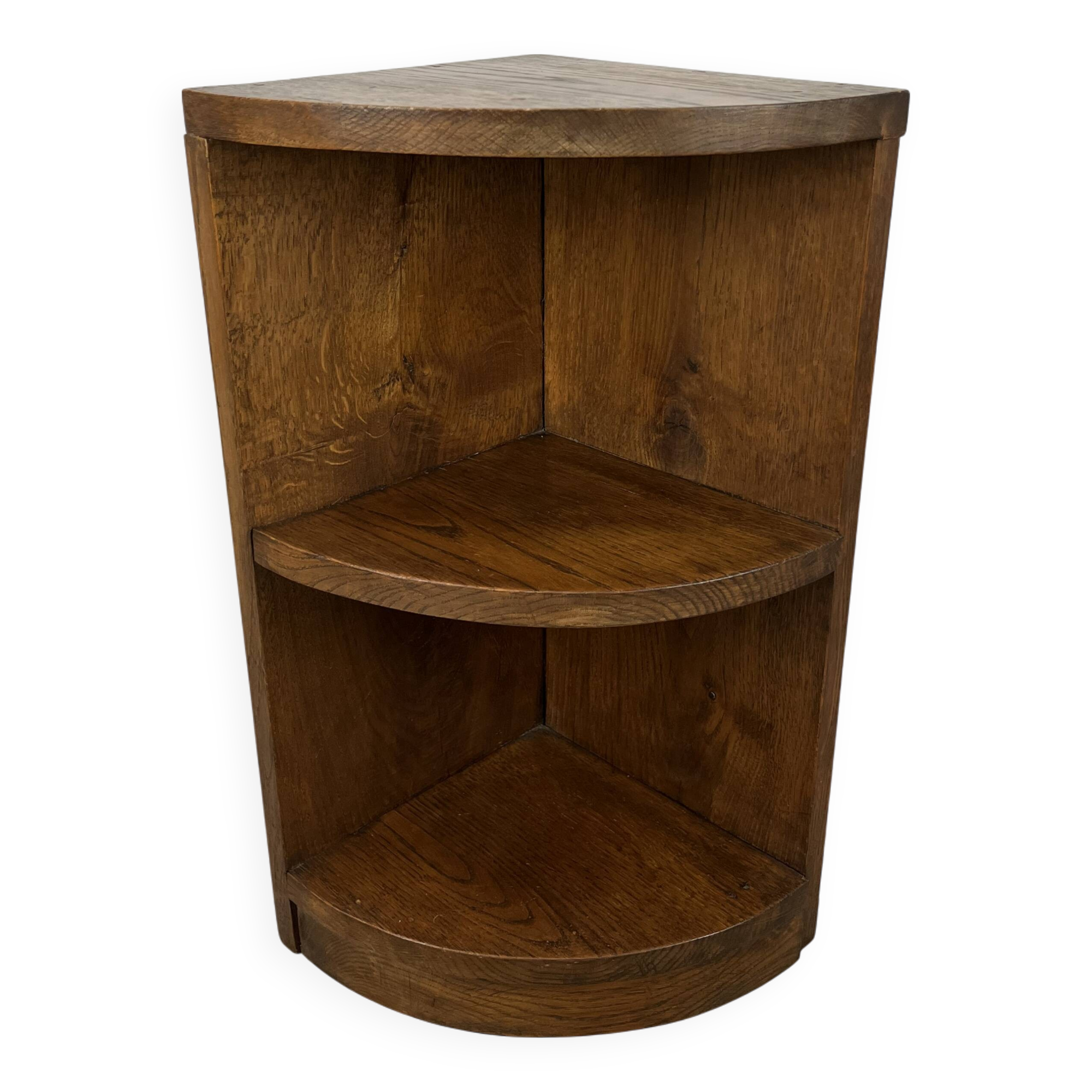 Art Deco corner unit in solid oak, corner cupboard