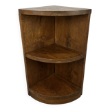 Art Deco corner unit in solid oak, corner cupboard