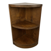 Art Deco corner unit in solid oak, corner cupboard