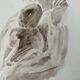 Painting signed sepia monochrome watercolor study of the statue “Rodin’s kiss”