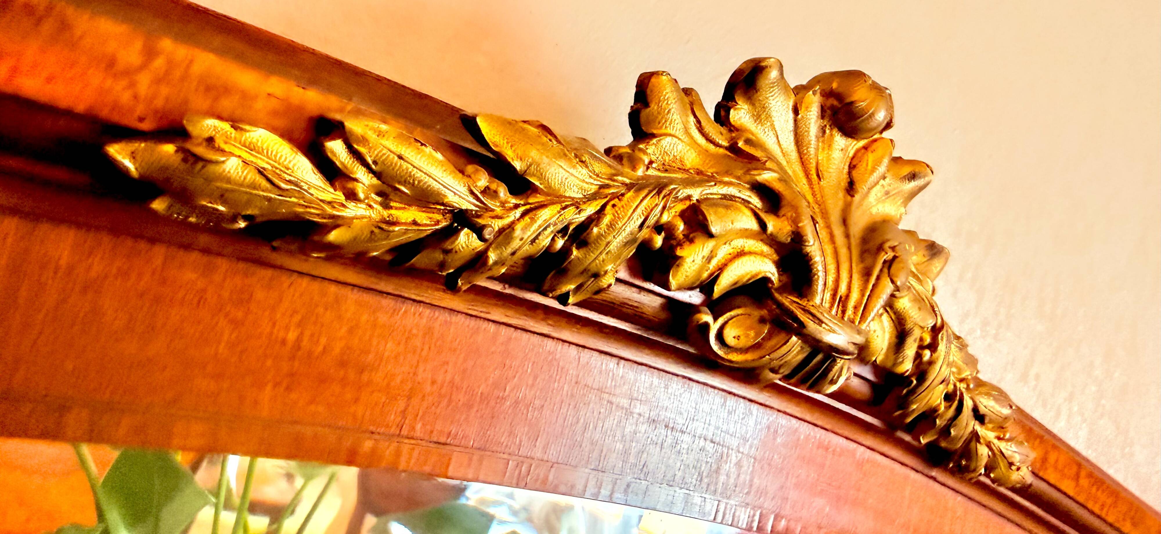 Rare antique buffet with marble, bronze, and marquetry in the Louis XVI style.