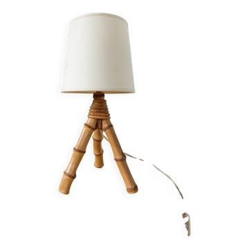 Lampe de bureau ou de table rotin 1960
