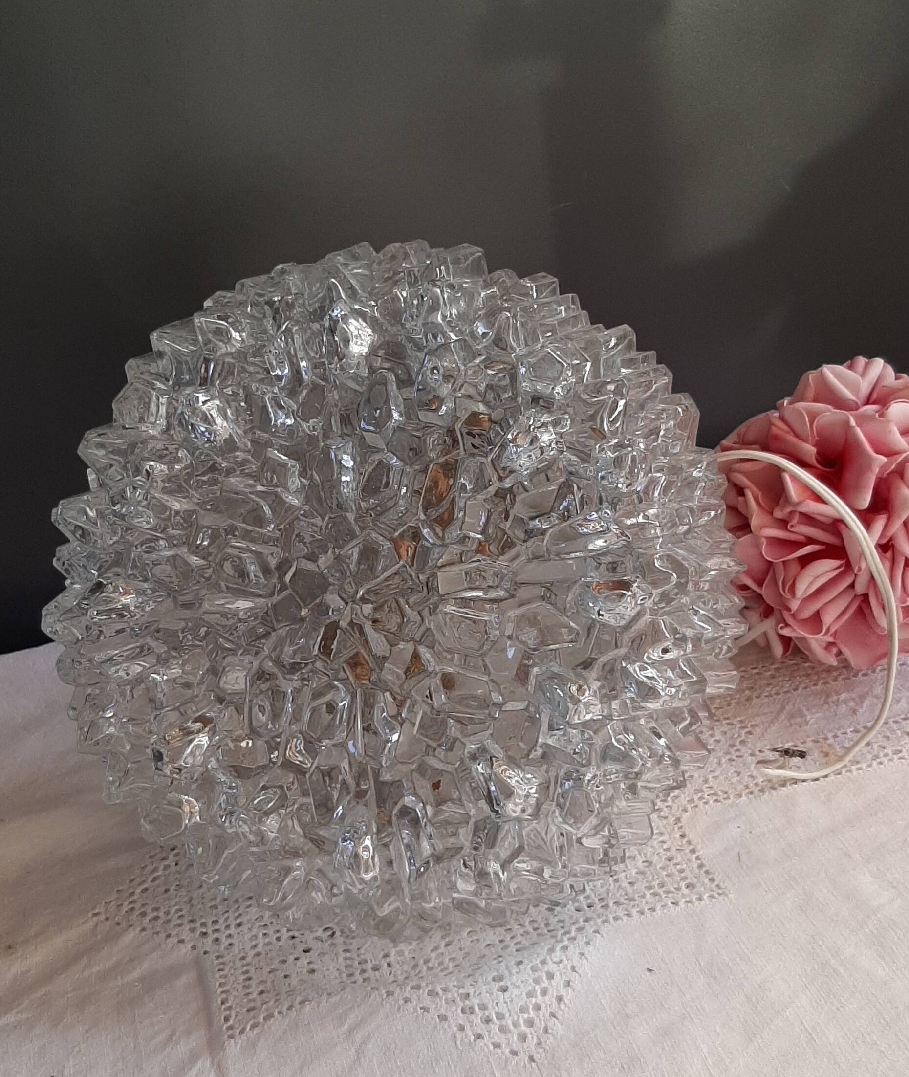 Brass and glass ceiling light