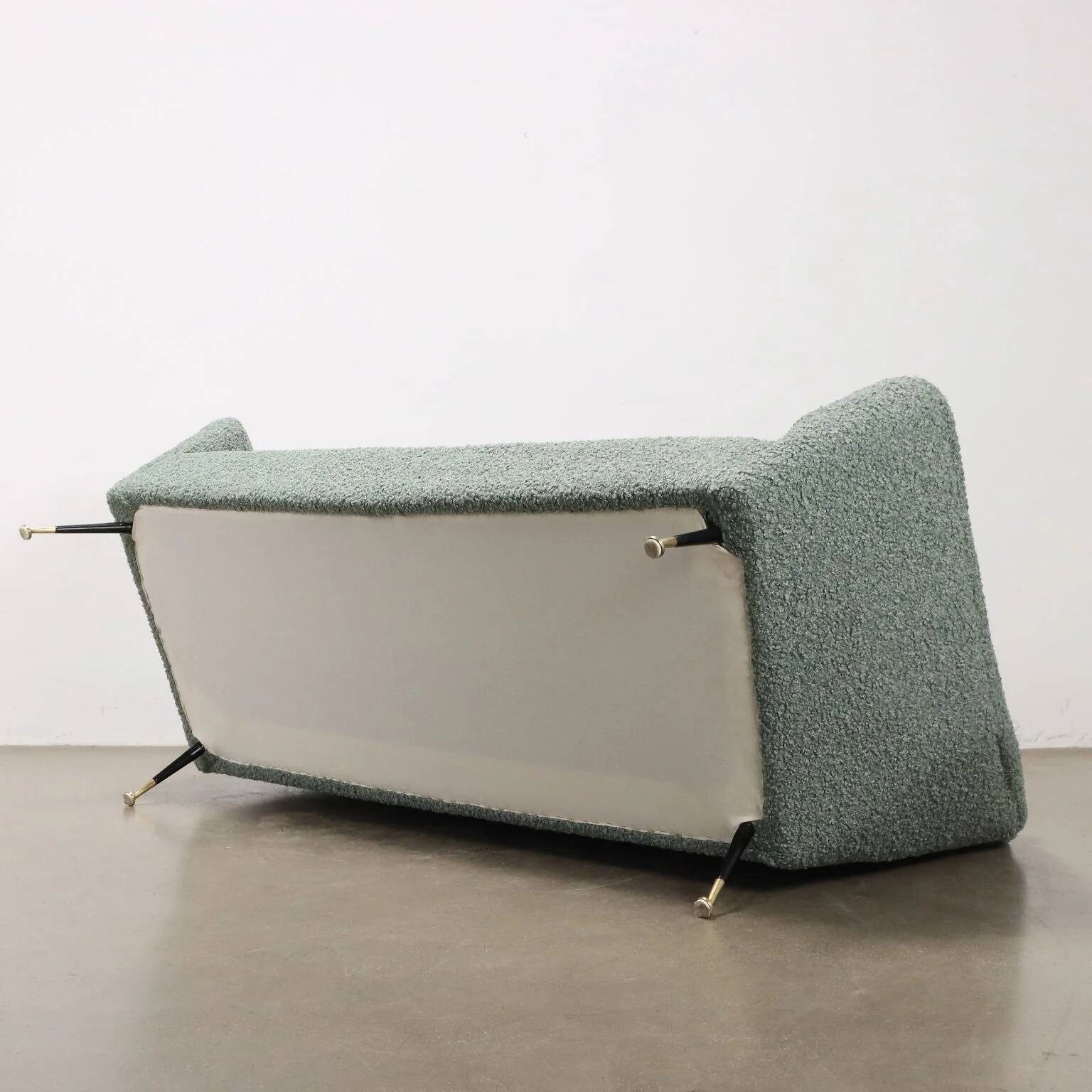 Canapé vintage des années 1950-60 avec revêtement en tissu d’origine, Italie