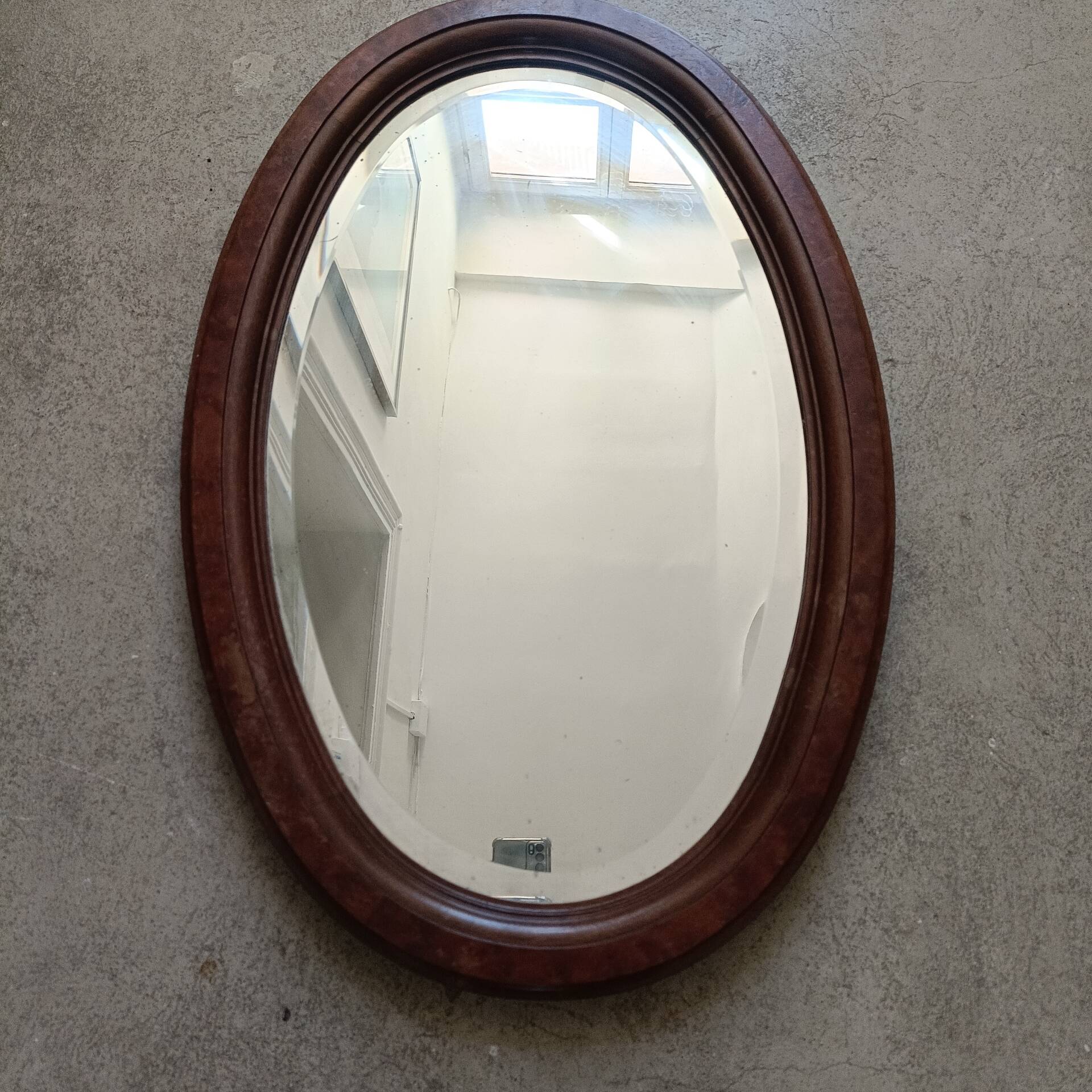 Miroir ovale biseauté Art Déco