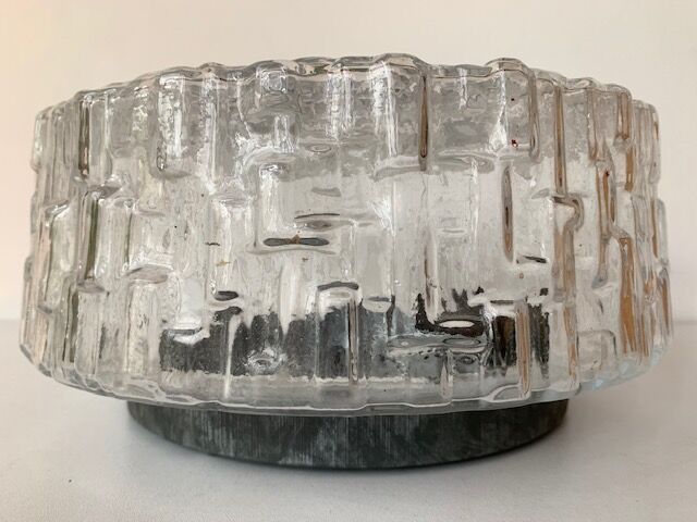 Ceiling window in chiseled glass from the 60s and 70s
