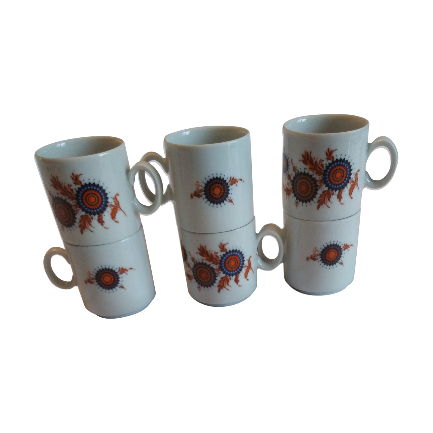 6 vintage winterling bavaria porcelain cups