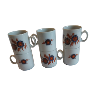 6 vintage winterling bavaria porcelain cups