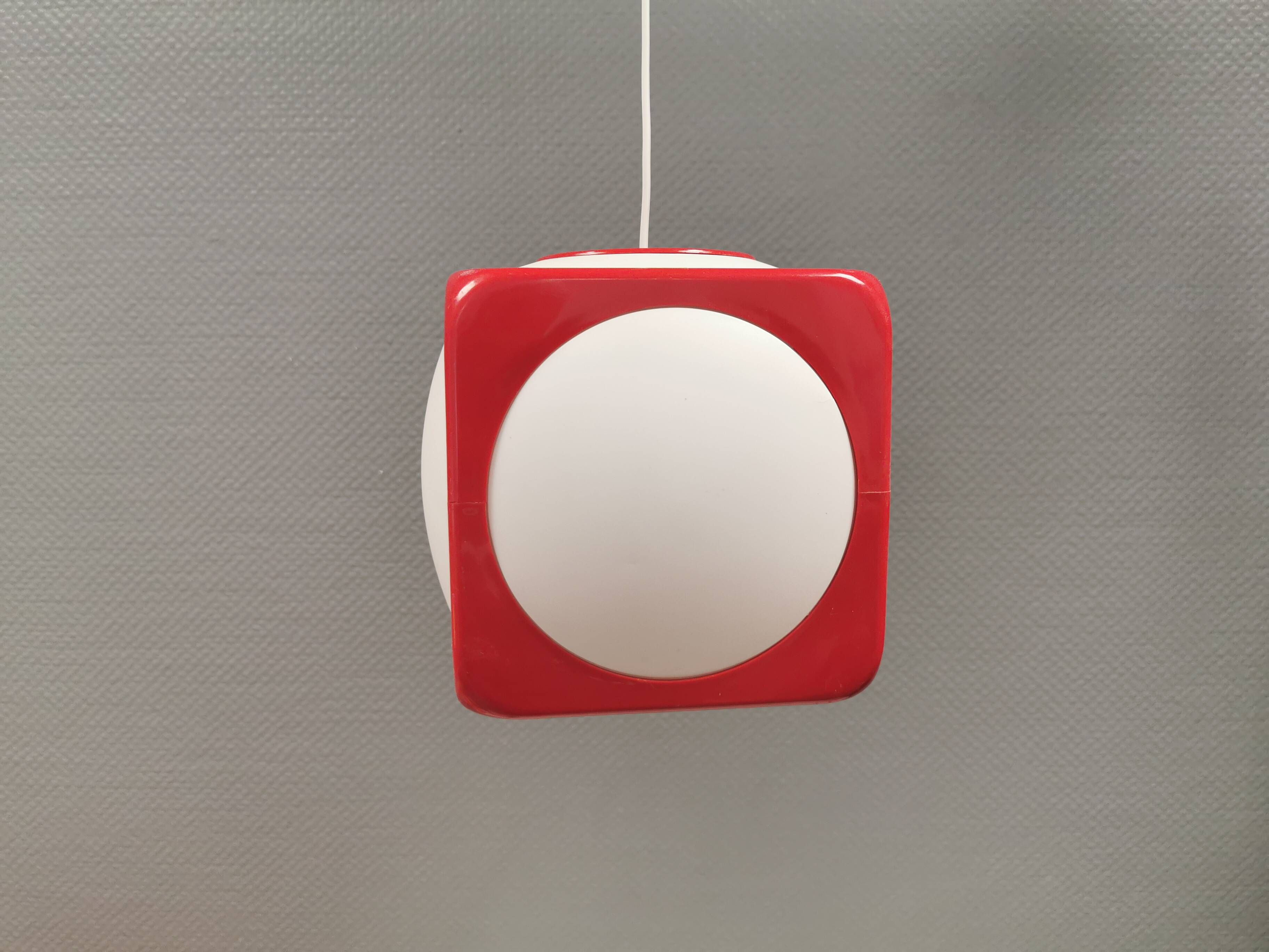 Vintage Poker Dice pendant lamp by Hoyrup Lighting, 1976, Denmark.