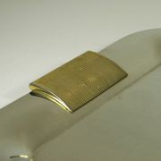 Stainless steel and gold metal tray - 1980s