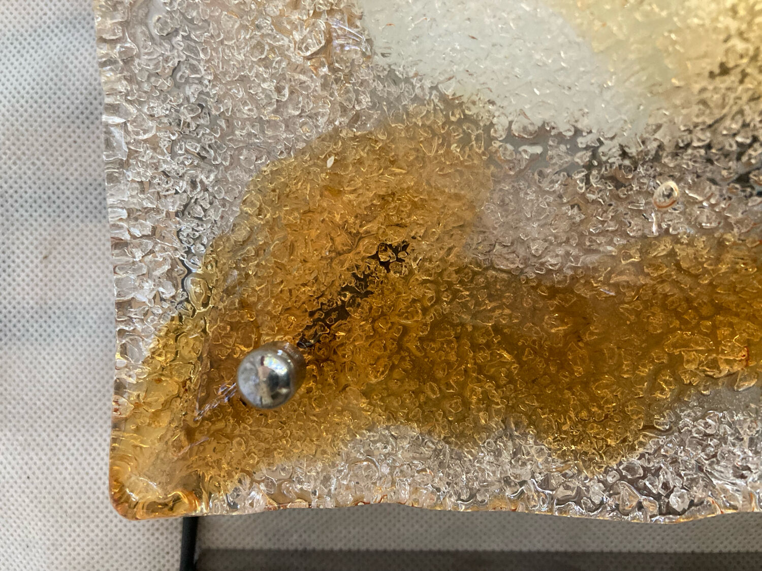 Pair of vintage Murano glass wall lights, Italian work, 70s