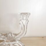 Pair of glass candle holders