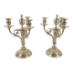 Pair of silver-plated candelabra in Louis XVI style