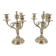 Pair of silver-plated candelabra in Louis XVI style