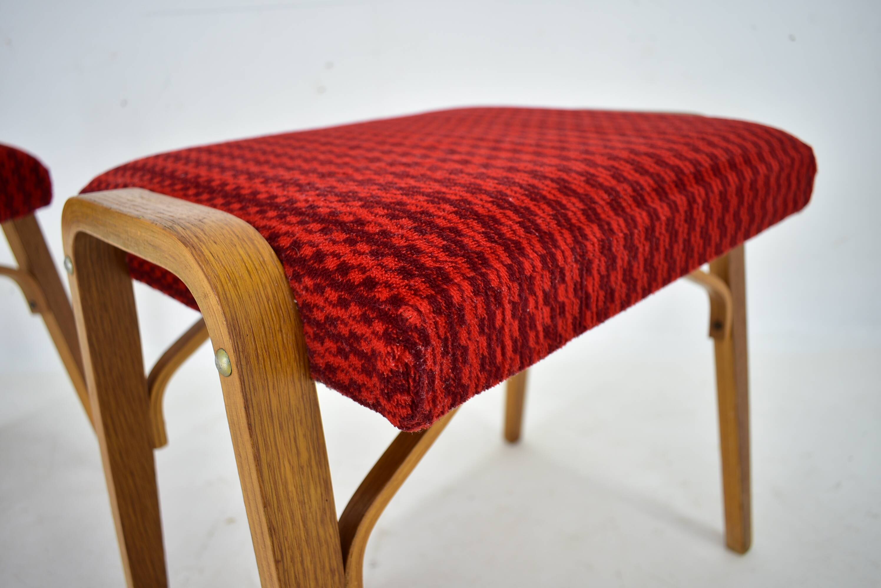 1960s Ludvik Volak beech stools by Drevopodnik Holesov, Czechoslovakia
