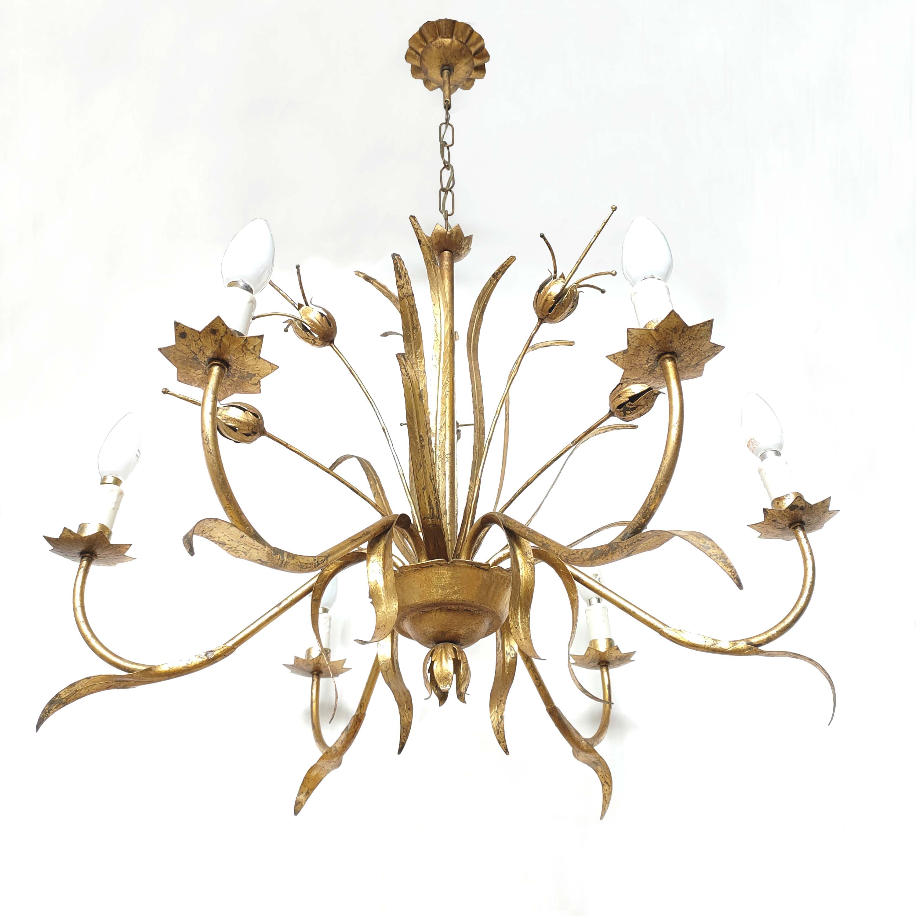 Golden metal leaf and flowers