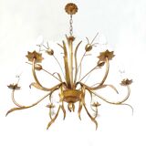 Golden metal leaf and flowers